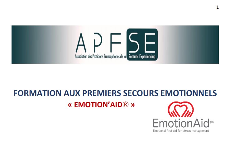 FORMATION AUX PREMIERS SECOURS EMOTIONNELS . « EMOTION’AID® »   Paris 26 et 27 Janvier 2020